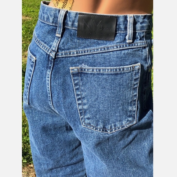 VTG 90s New York & Co High Rise Tapered Leg Distressed Denim Mom Jeans~8~EUC - Picture 8 of 8